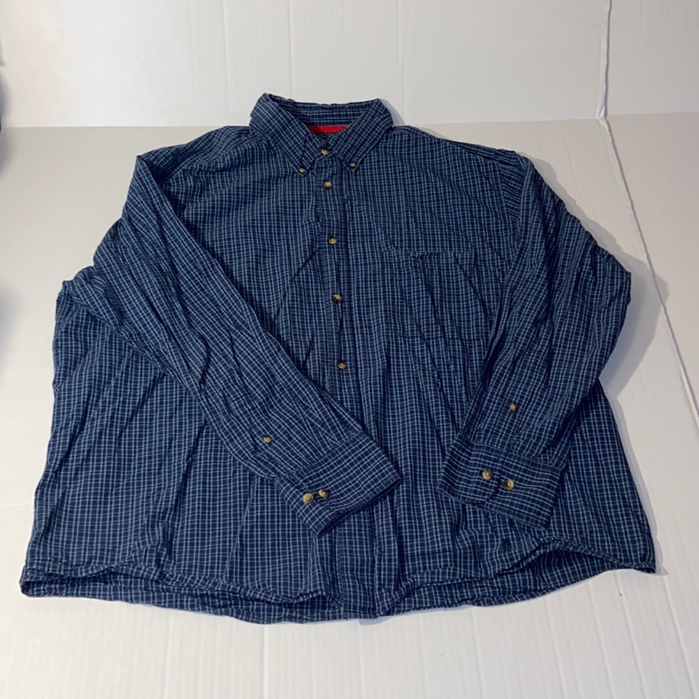Levi Strauss Men’s 2XL Long Sleeve Blue Plaid Button Down Shirt